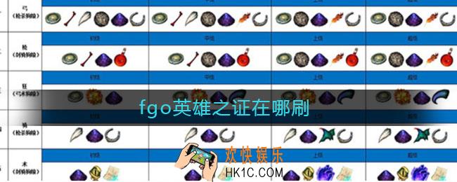fgo英雄之证在哪刷_fgo英雄之证在哪爆率高