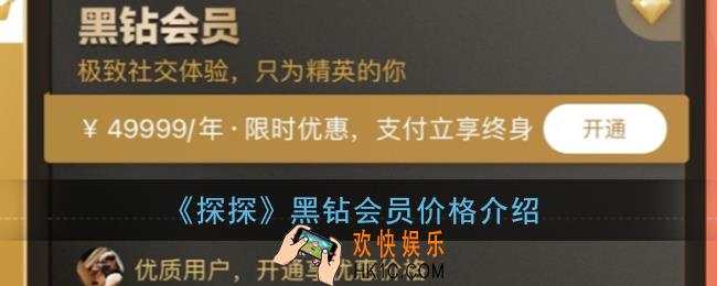 探探黑钻会员多少钱_探探黑钻会员价格介绍