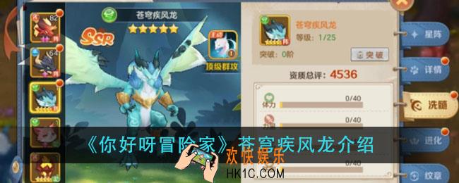 你好呀冒险家苍穹疾风龙怎么样_苍穹疾风龙介绍