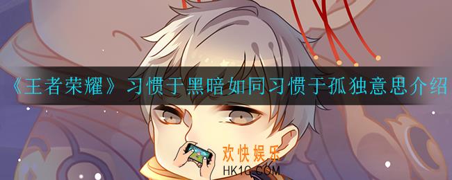 王者荣耀习惯于黑暗如同习惯于孤独是谁_习惯于黑暗如同习惯于孤独意思介绍