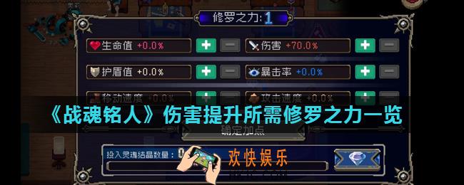 战魂铭人伤害提升需要多少修罗之力_伤害提升所需修罗之力一览