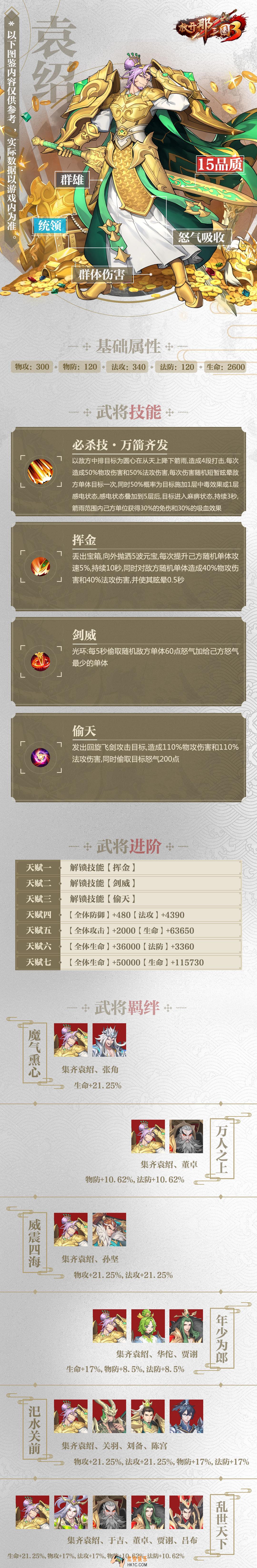 放开那三国3袁绍属性技能羁绊图鉴_放开那三国3袁绍怎么样