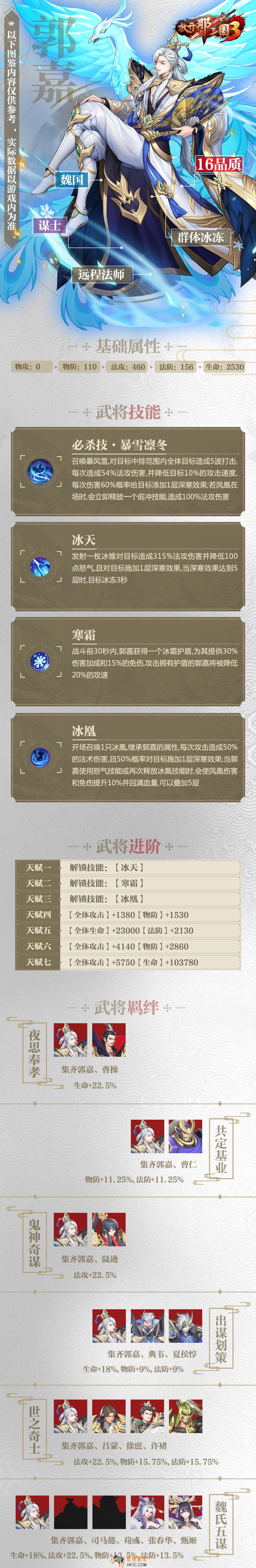 放开那三国3郭嘉属性技能羁绊图鉴_放开那三国3郭嘉怎么样