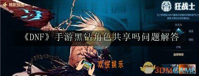 DNF手游黑钻角色共享吗_dnf手游黑钻每个角色都有吗