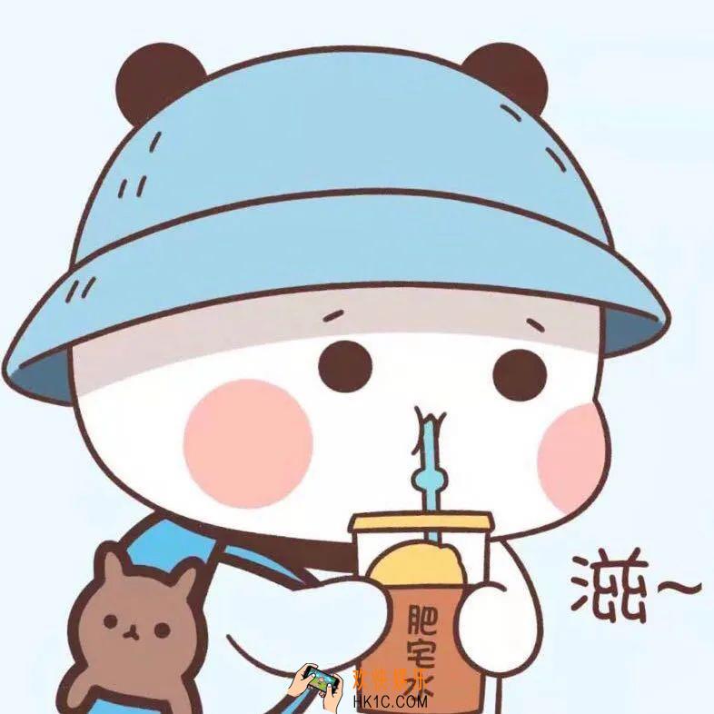 小熊喝肥宅水仙女水情侣头像图片_抖音热门情侣头像