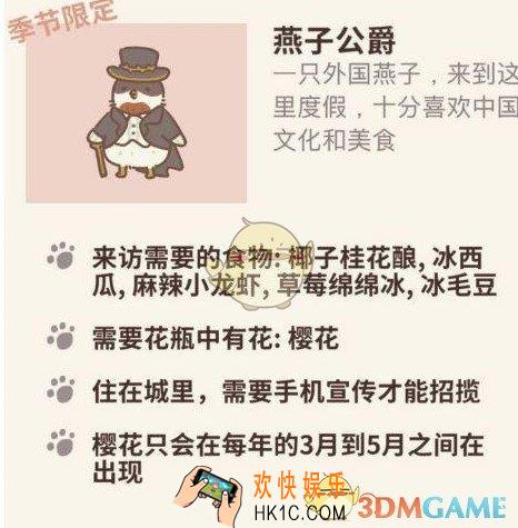 动物餐厅燕子公爵来访需要什么条件_燕子公爵来访条件介绍
