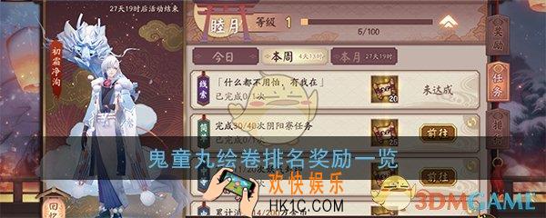 阴阳师鬼童丸绘卷排名有什么奖励_绘卷排名奖励一览