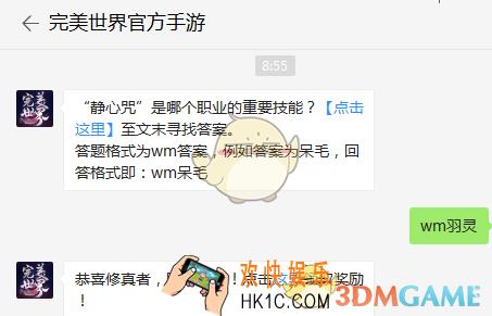 “静心咒”是哪个职业的重要技能？