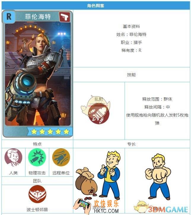 辐射避难所O手游R菲伦海特怎么样 英雄技能专长图鉴一览