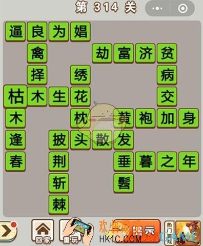 成语中状元第314关怎么过_第314关答案攻略大全汇总