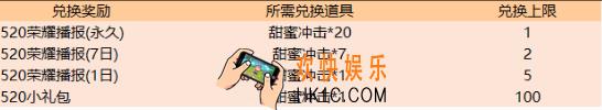 王者荣耀520活动是什么_集甜蜜冲击兑520荣耀播报活动详情