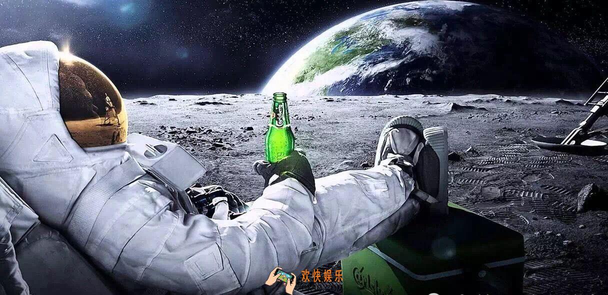 抖音月球上过五一图片_五一在月球上喝啤酒表情下载