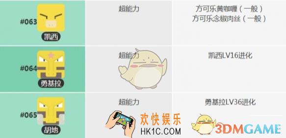 宝可梦大探险凯西怎么获得_胡地食谱技能宾果介绍