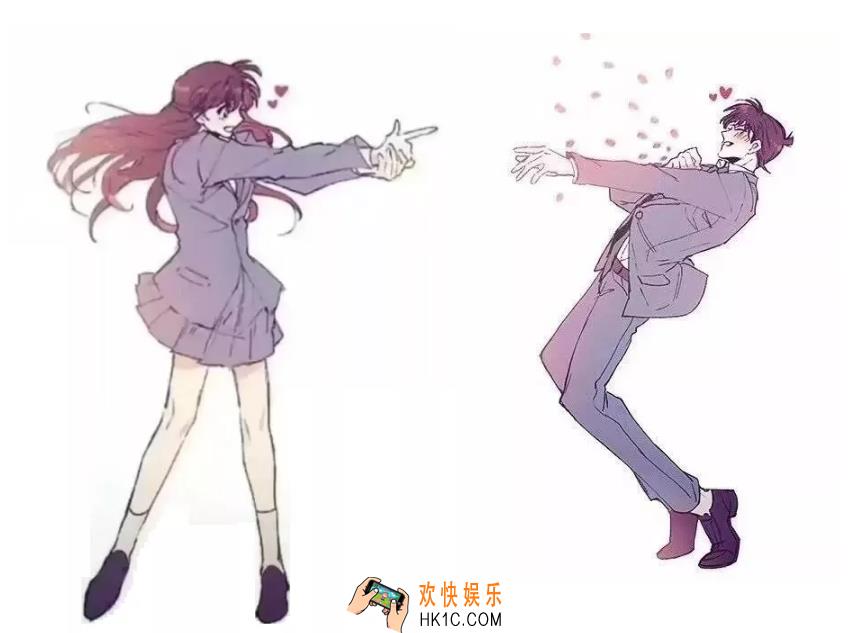 抖音超火小兰和工藤新一爱心发射图片_小兰和工藤新一爱心发射头像下载地址