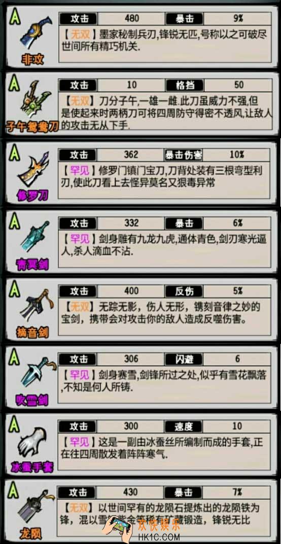 侠客风云录免费极品武器装备获得方法 有哪些免费武器和装备