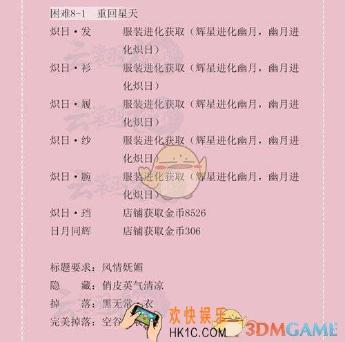云裳羽衣第八章困难通关攻略_第八章困难完美通关技巧