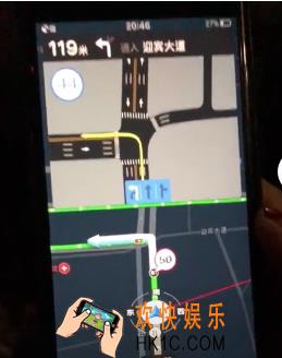 抖音百度地图夜间投影使用教程 导航投射到玻璃上