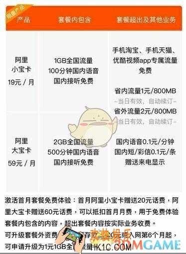 阿里宝卡多少钱怎么收费_阿里宝卡资费情况一览
