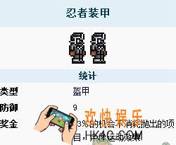 泰拉瑞亚手机版忍者装甲怎么样_泰拉瑞亚手机版忍者装甲属性介绍