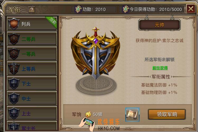 权力与荣耀军衔系统介绍_权力与荣耀军衔系统有什么用