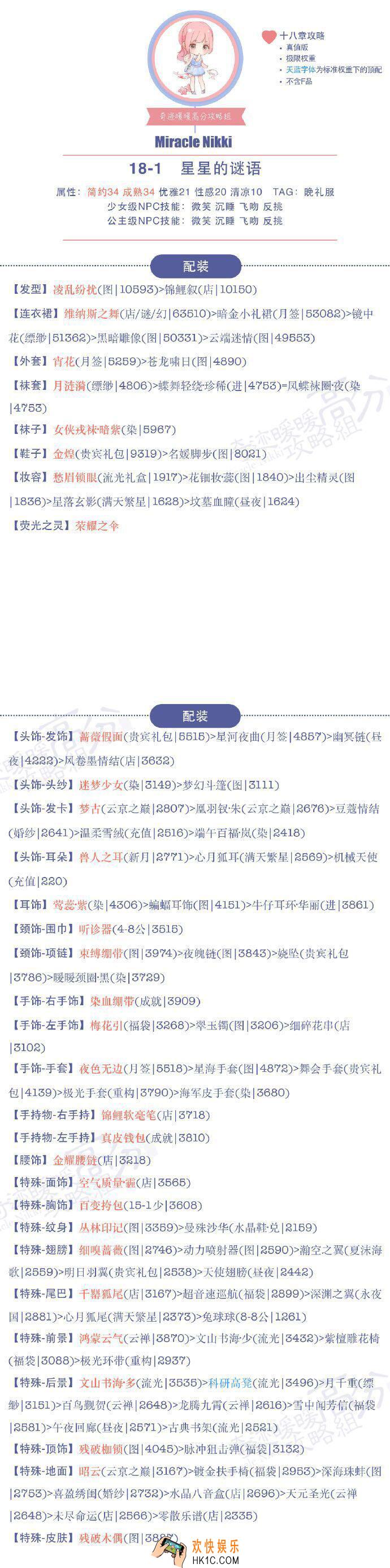 奇迹暖暖少女级18