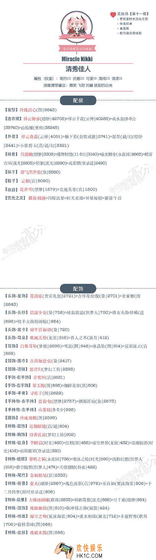 奇迹暖暖3.5.0版竞技场清秀佳人搭配攻略_奇迹暖暖3.5.0版竞技场清秀佳人高分攻略