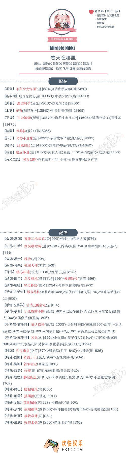 奇迹暖暖3.5.0版竞技场春天在哪里搭配攻略_奇迹暖暖3.5.0版竞技场春天在哪里高分攻略