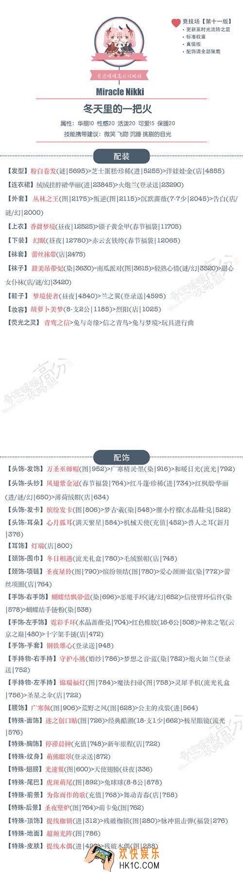 奇迹暖暖3.5.0版竞技场冬天里的一把火搭配攻略_奇迹暖暖3.5.0版竞技场冬天里的一把火高分攻略