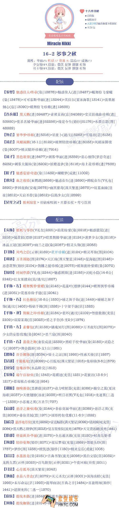 奇迹暖暖少女级16