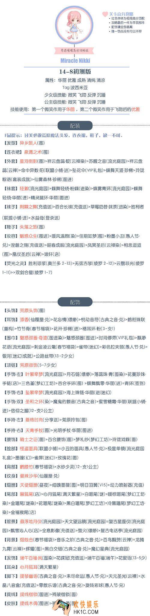 奇迹暖暖少女级14