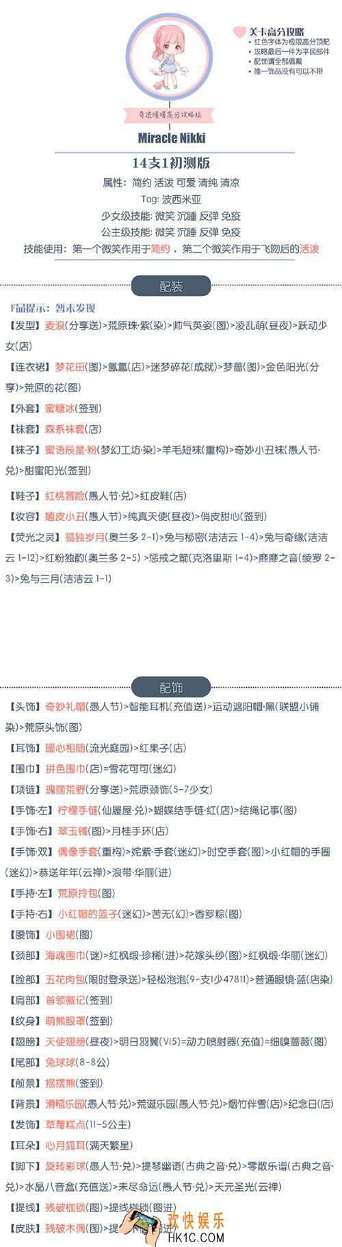 奇迹暖暖少女级14