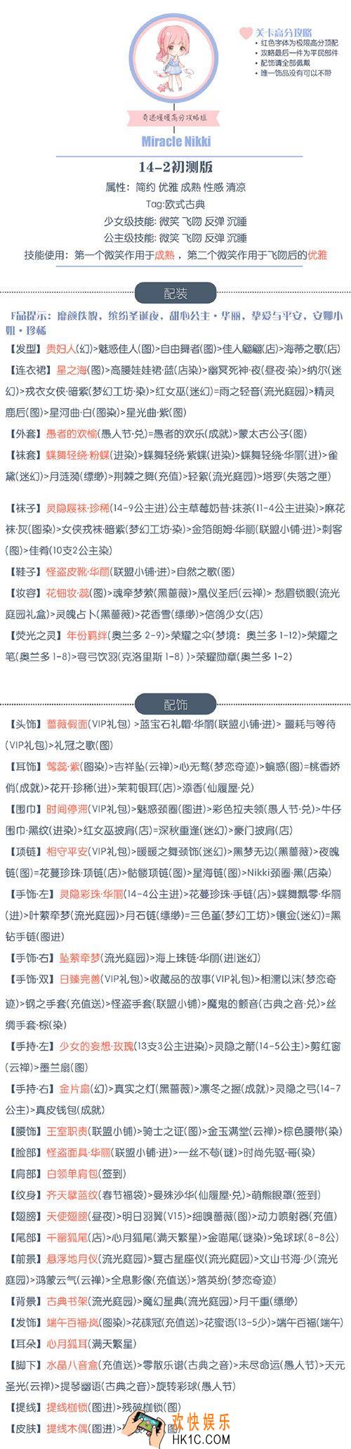 奇迹暖暖少女级14