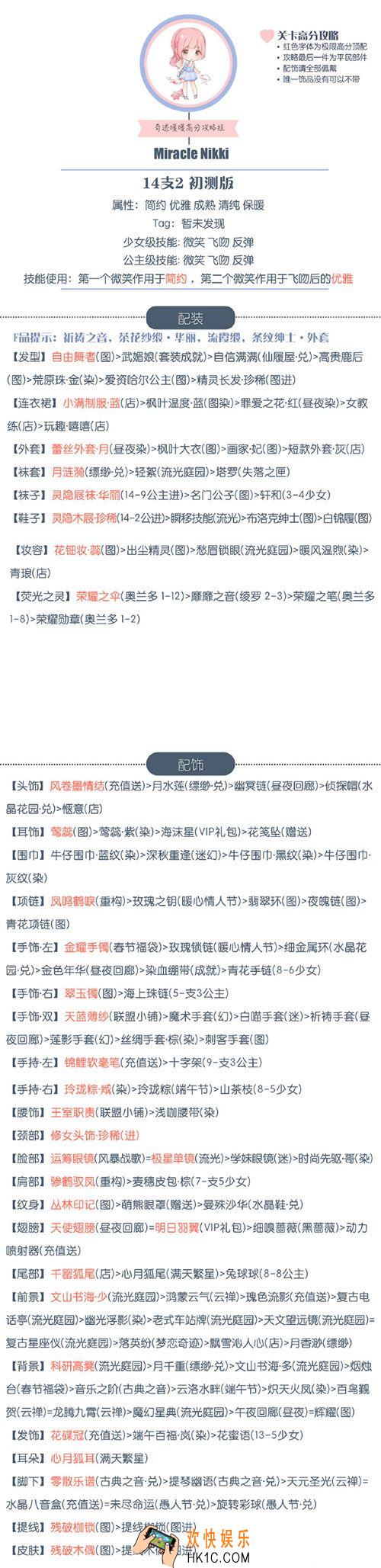 奇迹暖暖公主级14