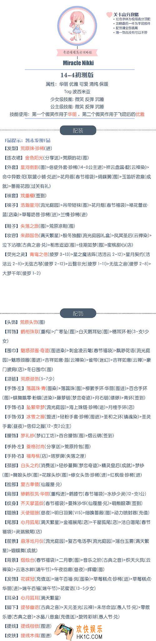 奇迹暖暖公主级14